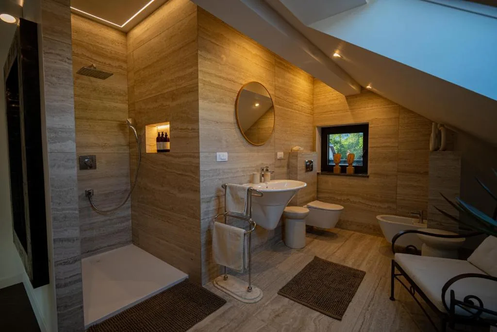 Modern bathroom with shower at Maxis Penthouse Bled