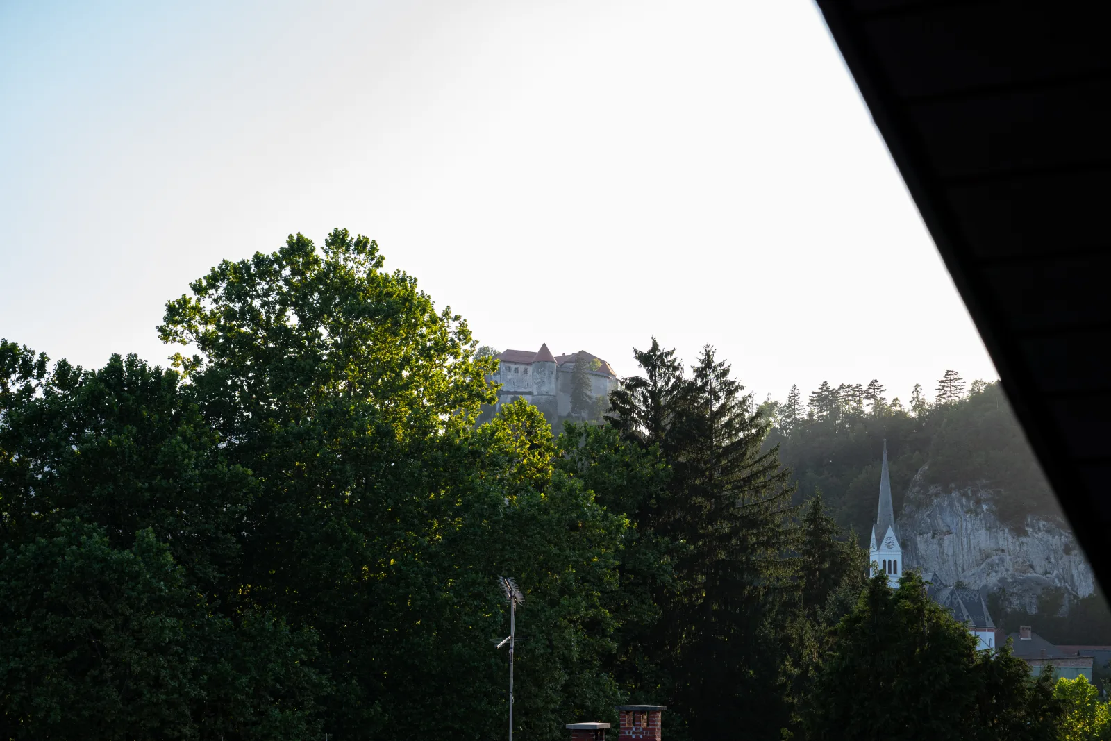 Views over the hills and trees from Maxis Penthouse Bled